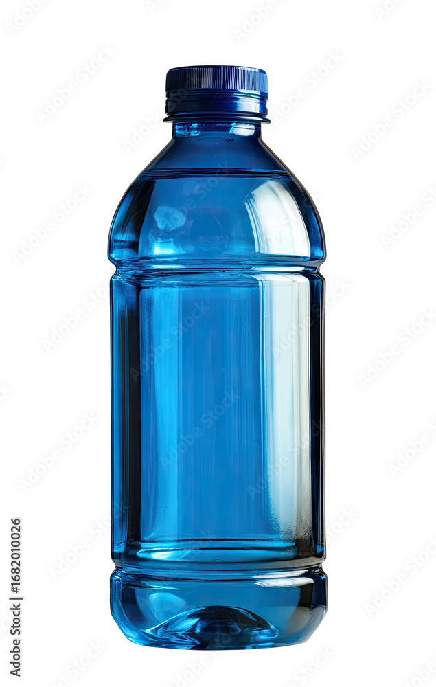 Naklejka premium Blue plastic water bottle, full