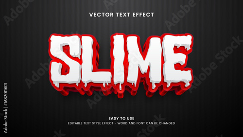 editable text effect slime 3d style premium vector