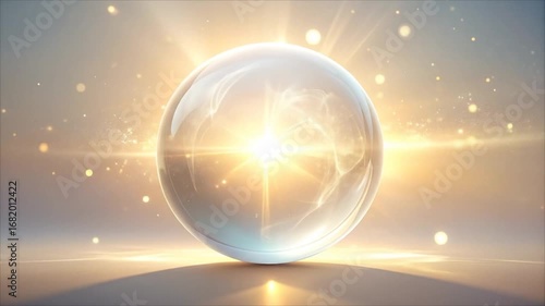 Crystal ball radiating light