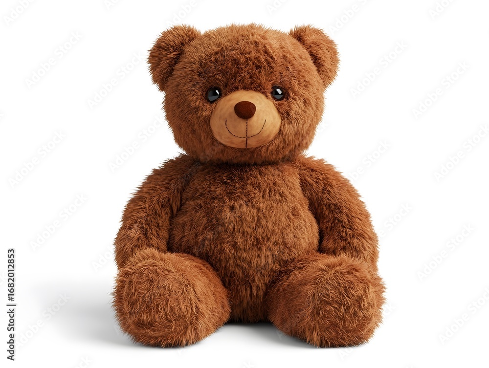 Obraz premium Cute Teddy Bear Stuffed Animal: Adorable Brown Plush Toy for Nursery and Cozy Childhood Playtime