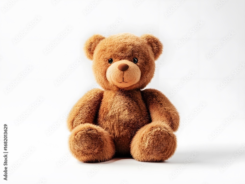 Obraz premium Cozy Brown Teddy Bear Plush Toy: Adorable Childhood Companion for Home Decor & Nursery