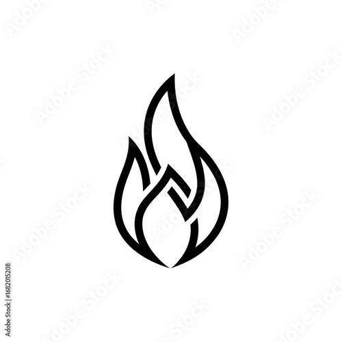 Abstract Flame Design - Modern Line Art Logo Emblem.