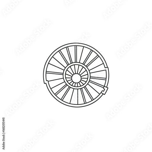Circular Spiral Staircase Architectural Design.