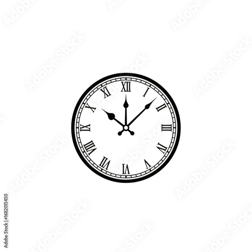 Classic Analog Clock Face with Roman Numerals.