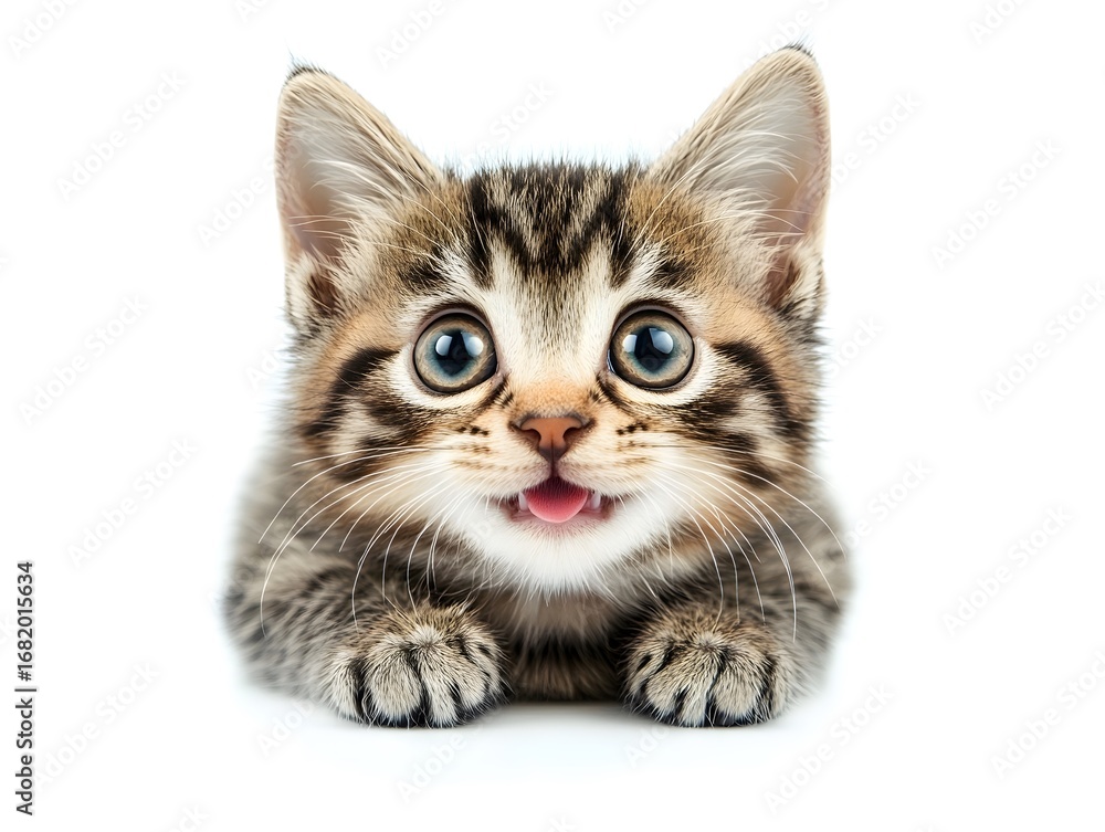 Obraz premium Adorable Playful Kitten: Cute Feline Wonder in Close-Up Photography