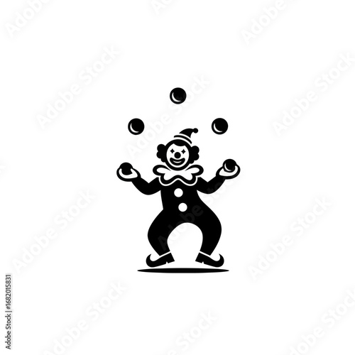 Happy Clown Juggling Balls.