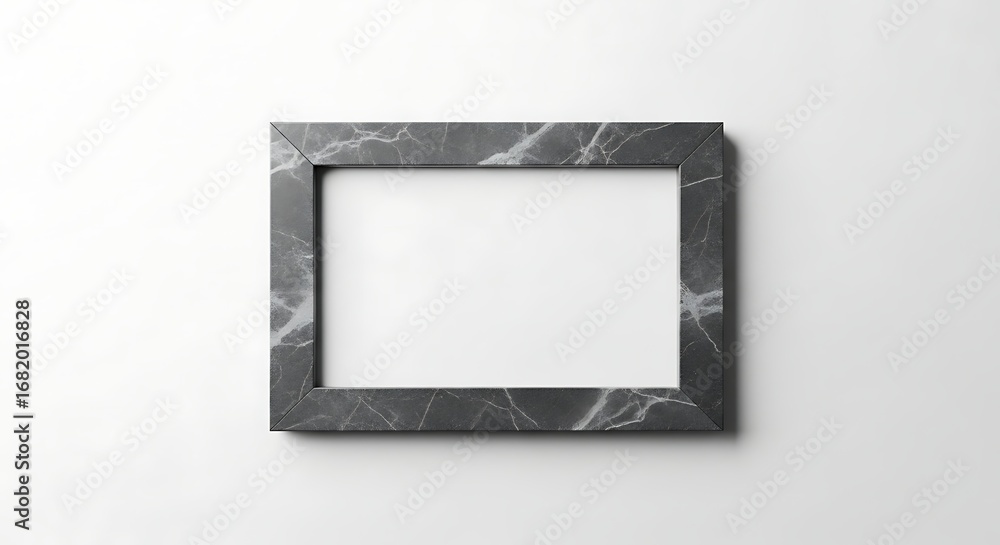 custom made wallpaper toronto digitalElegant Marble-Textured Picture Frame on Clean White Background, Top View.