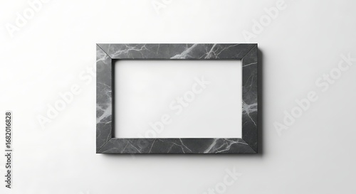 Wallpaper Mural Elegant Marble-Textured Picture Frame on Clean White Background, Top View. Torontodigital.ca