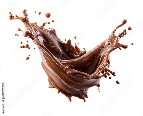 Chocolate liquid splash against black background (1)