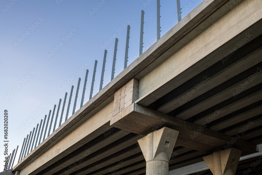 Fototapeta premium Concrete Highway Bridge Under Construction