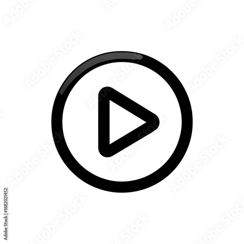 Free Download White play button icon on black background.  A simple, circular,  white play button graphic - GFXLoad