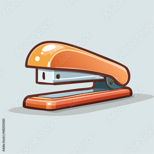 Orange Stapler Illustration