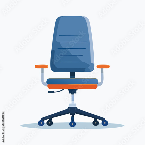 Blue And Orange Office Chair Illustration