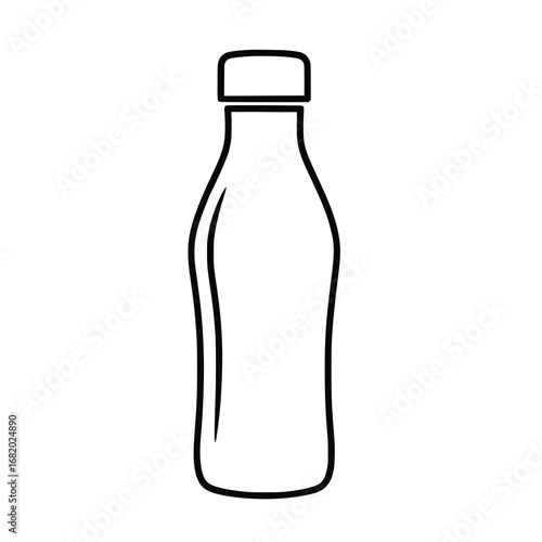 A simple outline drawing of a water bottle, ideal for hydration, fitness, and sustainable lifestyle concepts in a clean, modern style.