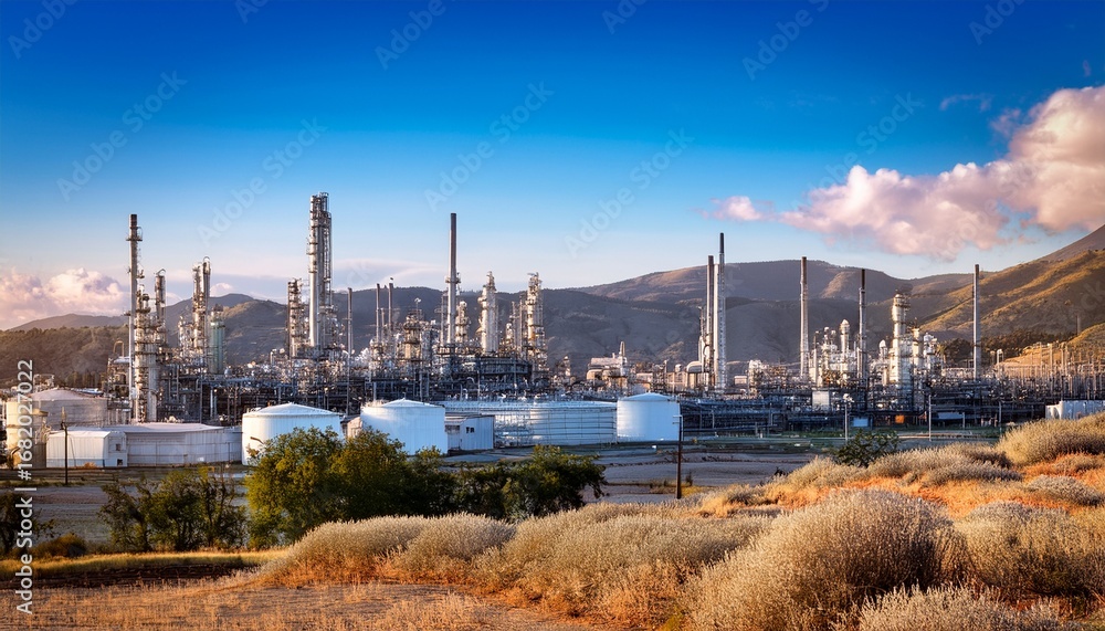 Obraz premium oil refinery in northern california