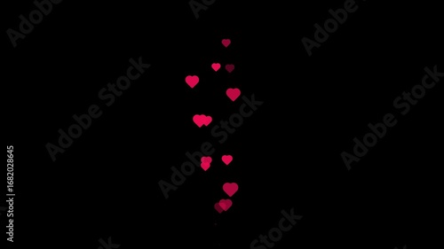 Social media Live Style Love Icon Flying. Love Like Icon Flying Up | Social Media Animation Overlay. Heart Reaction Floating Animation | Live Stream Effect. 