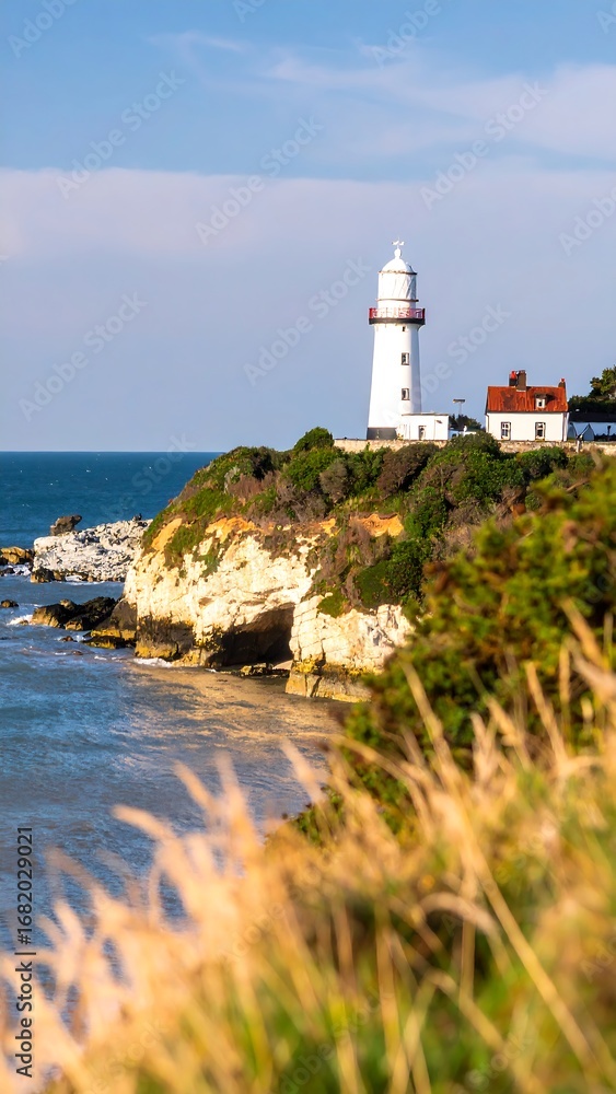 Coastal lighthouse on a sunny day Coastal lighthouse on a sunny day