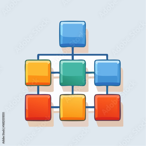 Colorful Hierarchy Chart Design Illustration