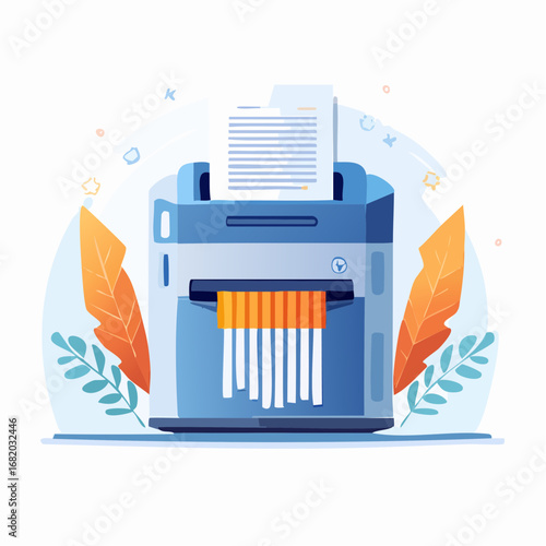 Modern Paper Shredder Illustration