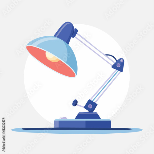 Blue And Gray Desk Lamp Illustration