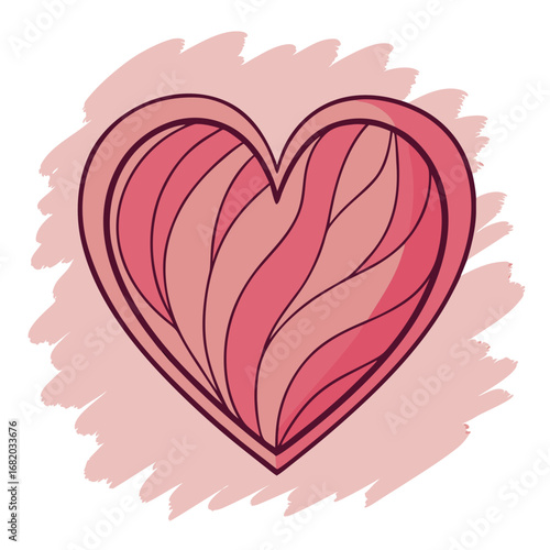 Romantic Heart Illustration: A beautifully crafted heart illustration exudes feelings of love, affection, and tenderness. It features a heart shape with intricate detail.
