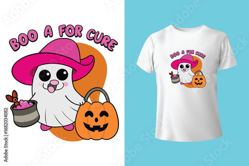 Halloween T-shirt design costume template. Happy Halloween scary trendy vector t-shirt design. Halloween vector clothing apparel t-shirt design