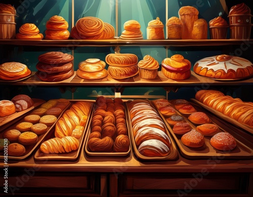 assorted baked goods display