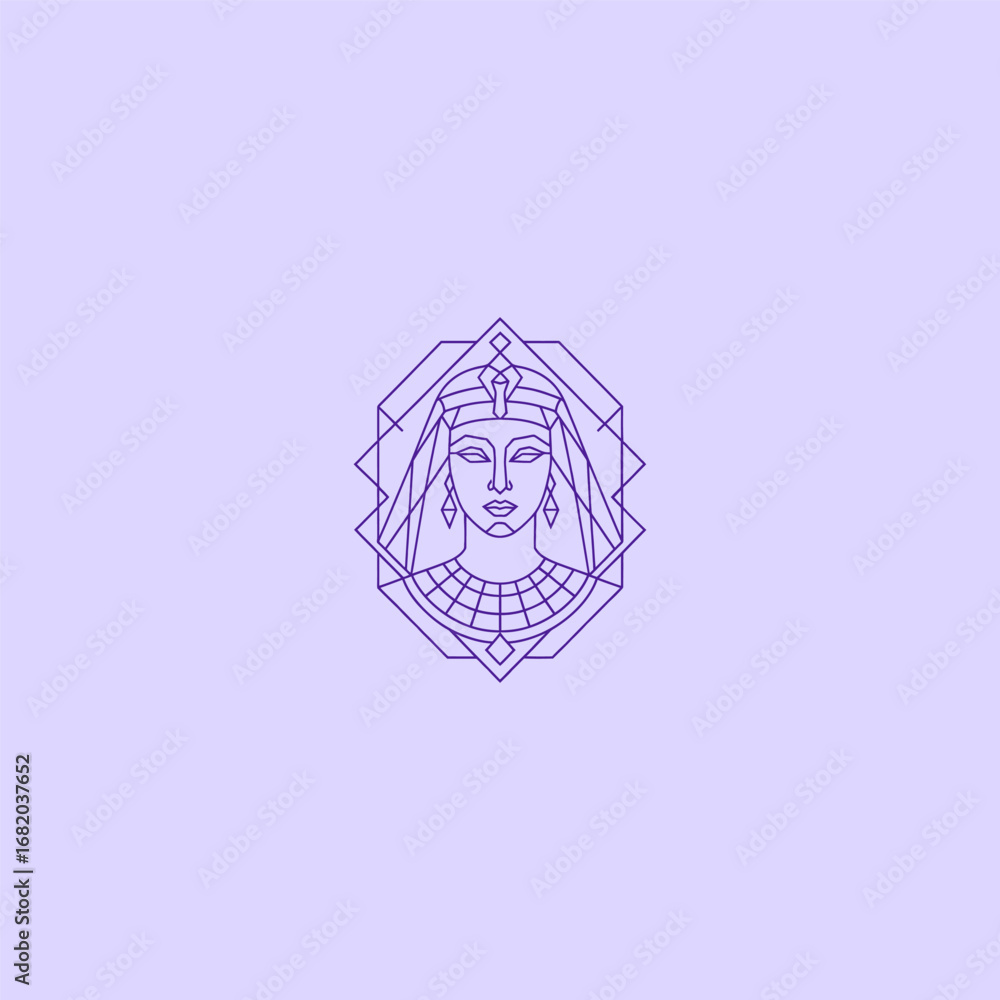 Obraz premium Cleopatra line style logo design.