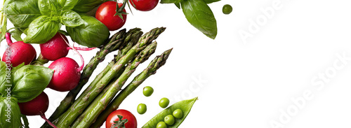 Fresh vibrant vegetables arranged in a  circular pattern