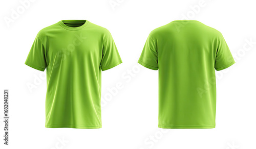 Lime green t-shirt, front and back views (1)