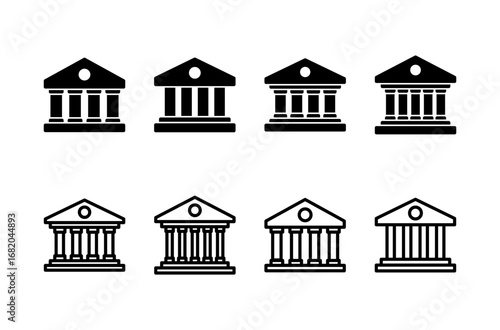 Bank icon logo design. Bank sign and symbol, museum, university