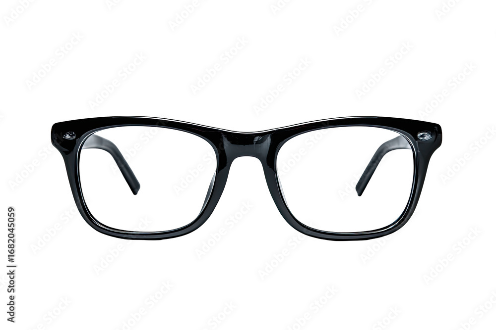 Fototapeta premium Close-up of black eyeglasses on a black background