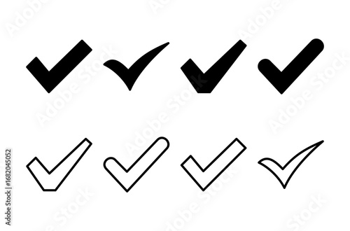 Check mark icon logo design. Tick mark sign and symbol