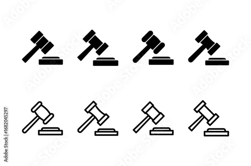 Gavel icon logo design. judge gavel sign and symbol. law icon. auction hammer