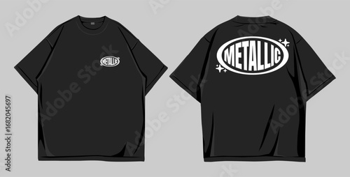 Design streetwear motivation, mockup t shirt oversize front and back