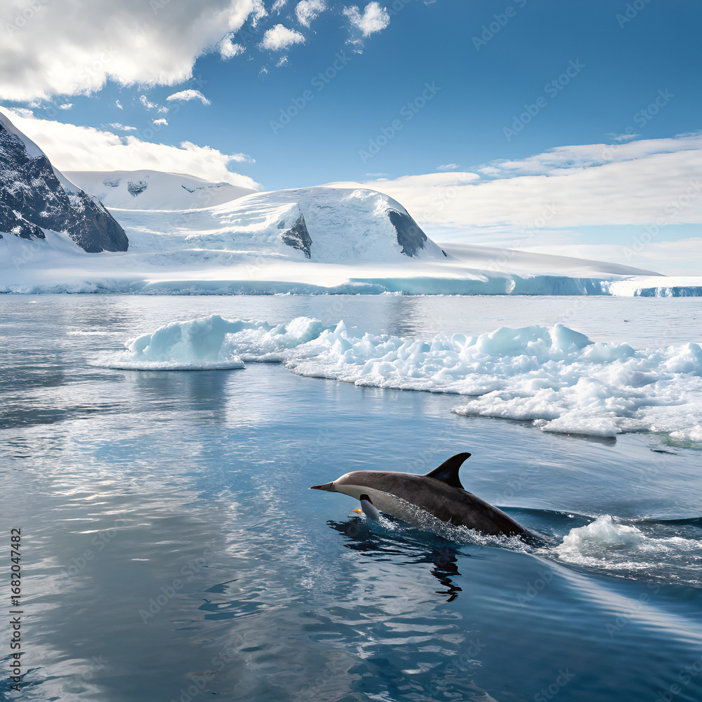 Fototapeta premium penguin in antarctica