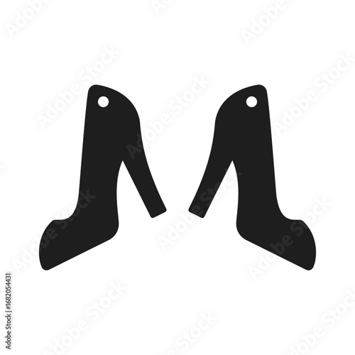 Shoe with high heels design for earrings, pendant, bracelet or keychain. Cutout silhouette, jewelry cnc laser cut template for metal, wood or leather. Hanging bijouterie