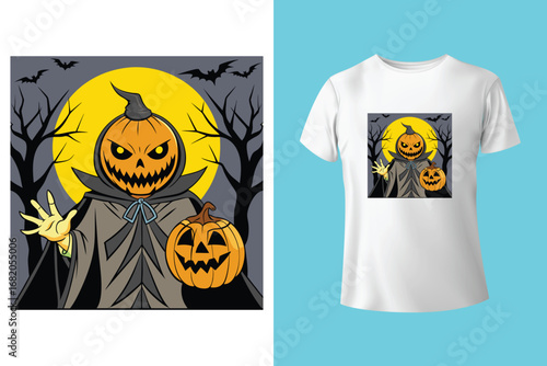 Happy halloween t shirt design flat design template