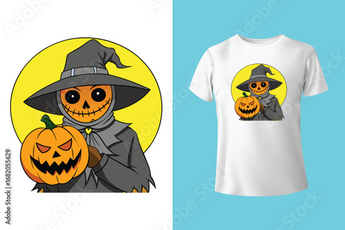 Happy halloween t shirt design flat design template