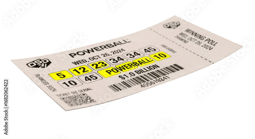 Winning Powerball Lottery Ticket for $1 Billion on Wednesday, October 26, 2024