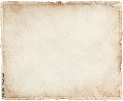 Aged, blank, cream-colored paper, slightly textured, with a worn, uneven edge