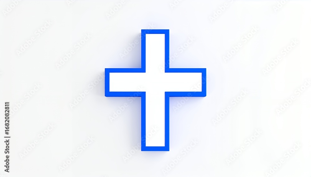 Fototapeta premium A simple, clean, and modern graphic of a blue and white cross symbol.