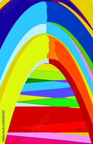 キラキラアーチ　　描いた絵を画像編集してアーチ型にしました。