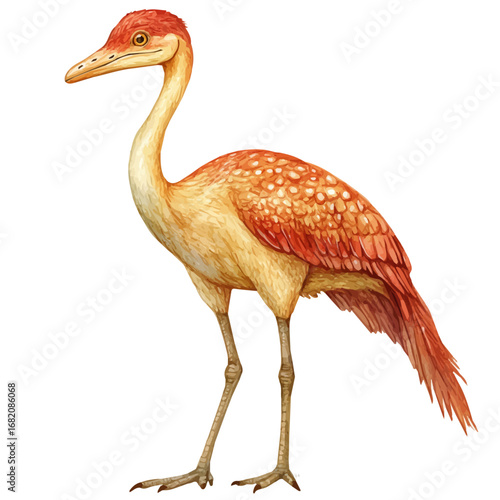 Hatzegopteryx, watercolor vector, isolated on a white background.