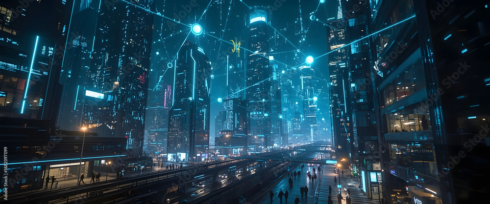 custom made wallpaper toronto digitalAI Metropolis with LLM Network