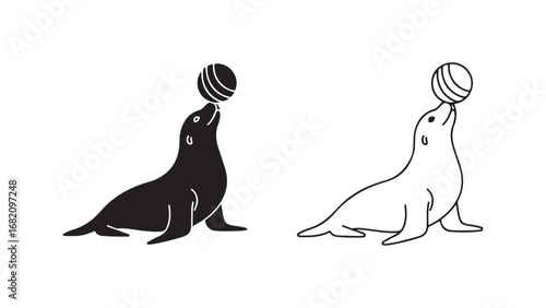 Seal balancing ball with transparent background
