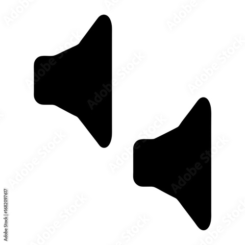 Dual Speaker Icons Representing Sound Volume or Audio Output in Stereo