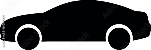 Sleek silhouette of a modern sports car in a clean black and white graphic design