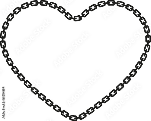 Wallpaper Mural A heart-shaped design created with interconnected chain links, forming a symbolic outline. Torontodigital.ca