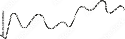 Chain links forming a structure with distinct, well-defined corner transitions.